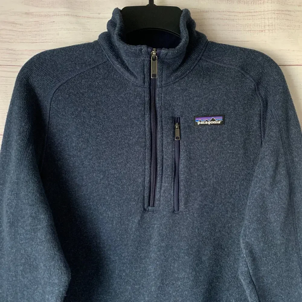 Patagonia Men's Better Sweater 1/4 Zip Fleece Pullover Jacket Navy Blue Size S